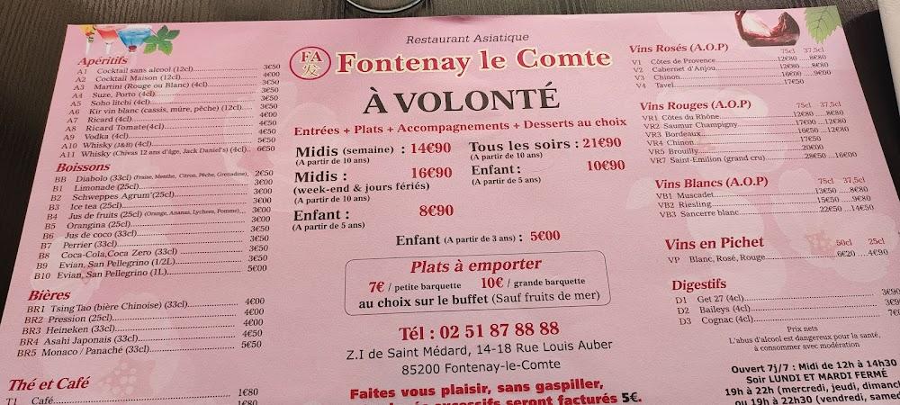 FA Restaurant asiatique, Buffet-Wok - Menu Image 2